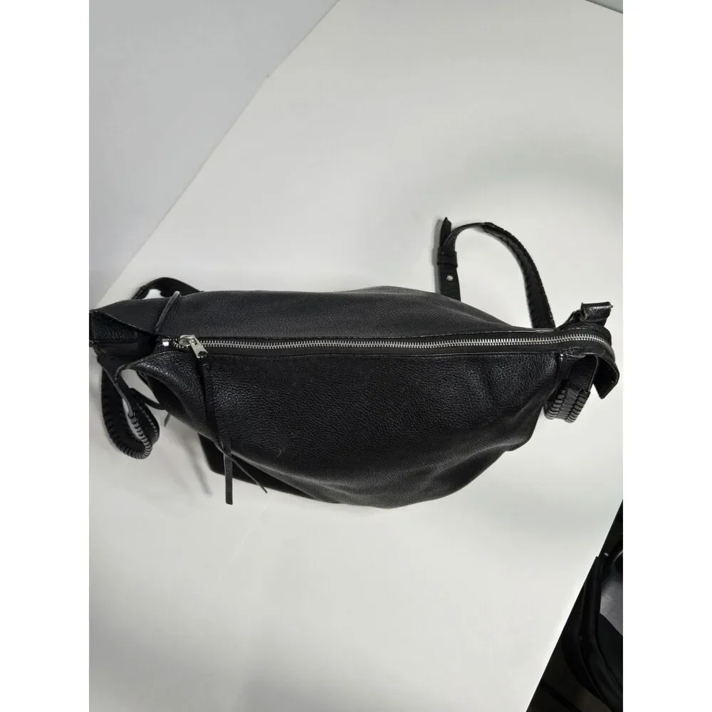 AllSaints Kita Large Pebbled Leather Backpack | Black